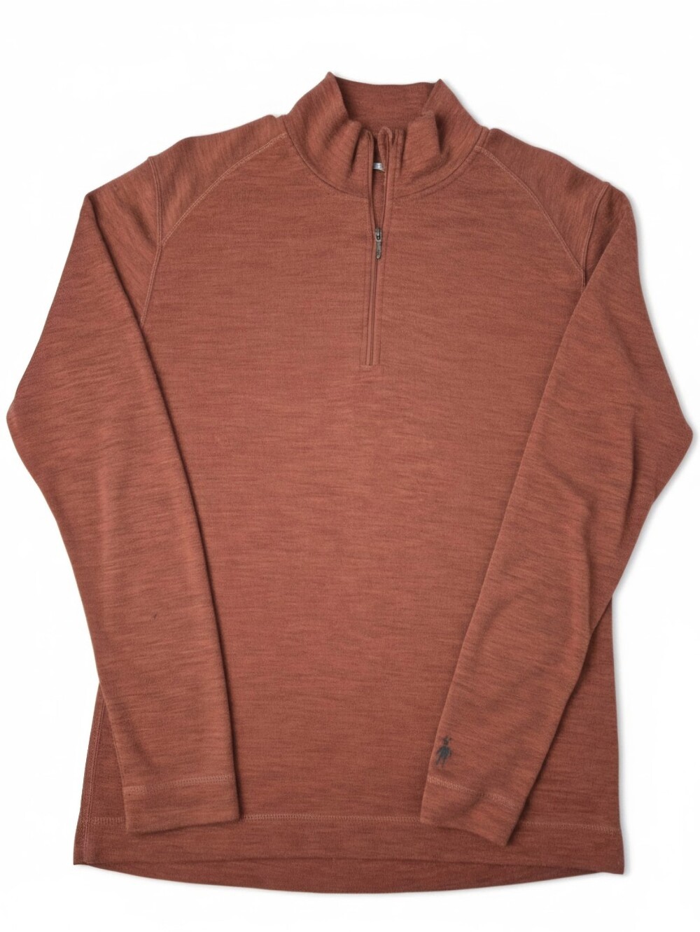 Smartwool Men's 100% Merino Wool 1/4 Zip Base Layer Top Rust Orange XL